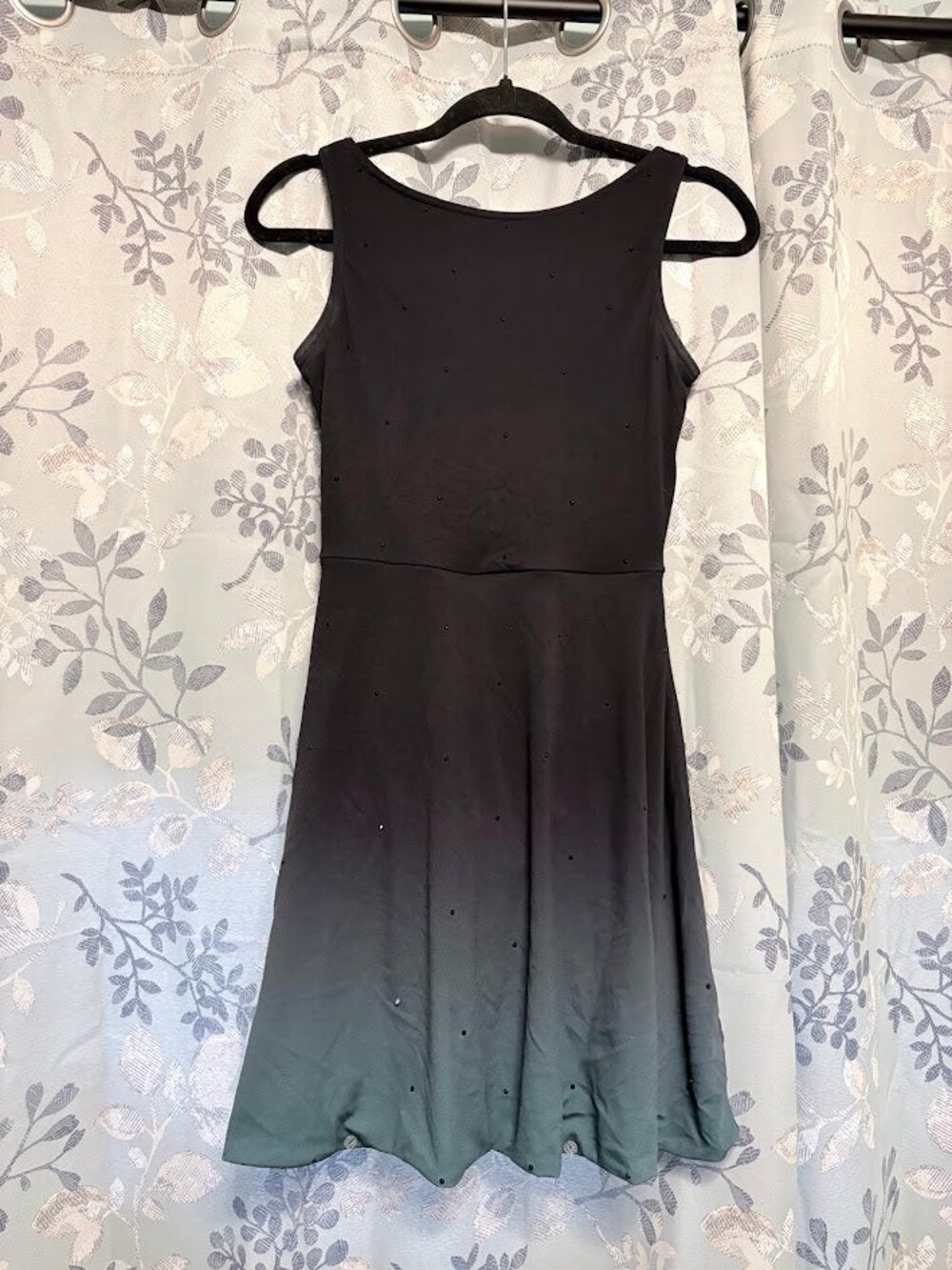 Dance Costume -Adult Medium - Reversible Black / Aqua Green